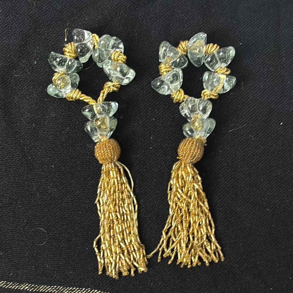Elegant Gold and glass Beaded napkin holder.